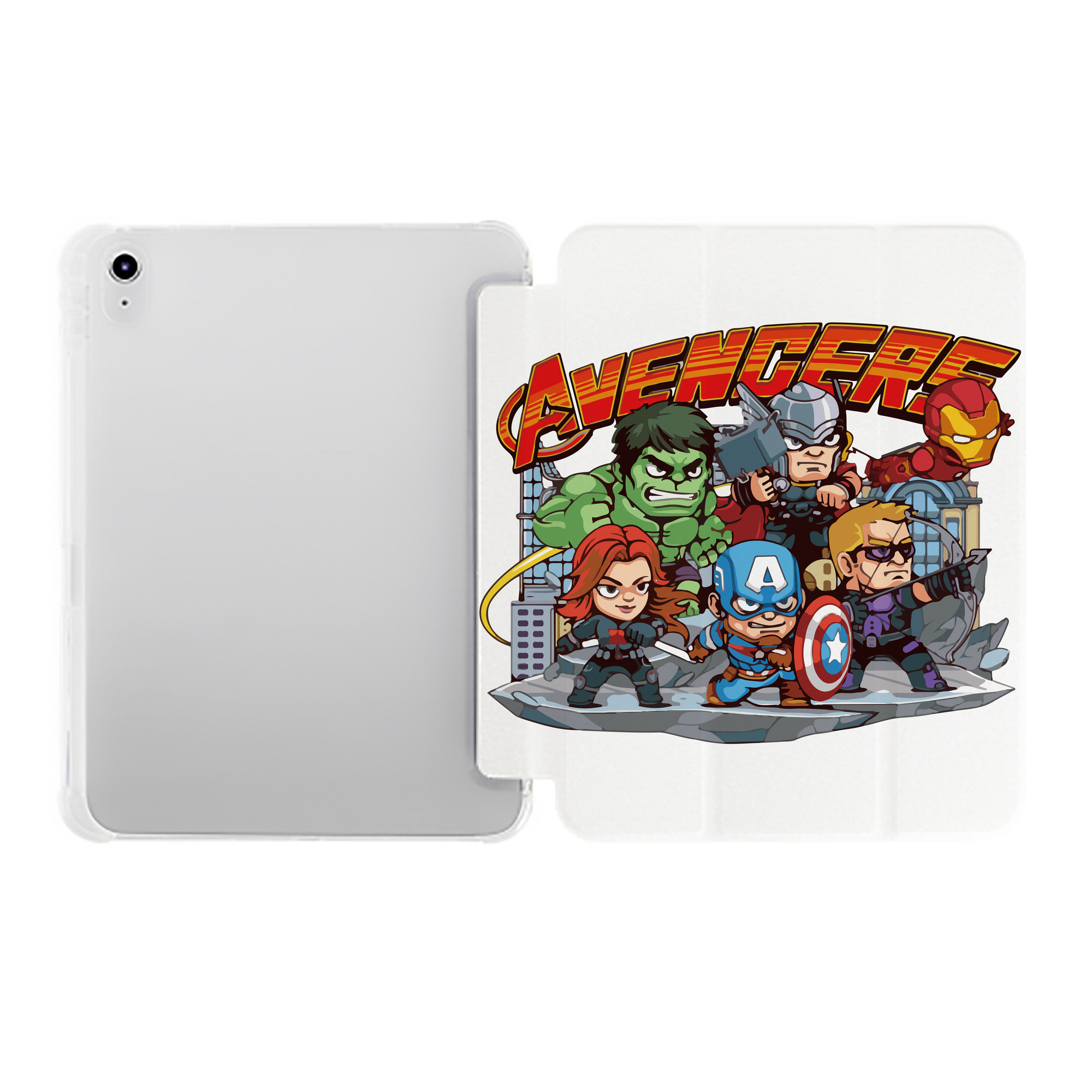 （画像用） アベンジャーズ The Avengers IPad ケース ペン収納付き 三つ折りスタンド PUレザー×シリコン 対応機種9.5/10.5/10.9インチ